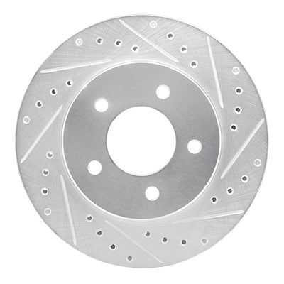 R1 87-90 Dodge DAKOTA 4WD Front Left Drilled & Slotted Silver Brake Rotor