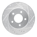 R1 87-90 Dodge DAKOTA 4WD Front Left Drilled & Slotted Silver Brake Rotor