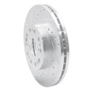 R1 91-92 Lexus LS400 Front Left Drilled & Slotted Silver Brake Rotor