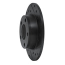R1 99-05 Audi A6 Quattro Rear Right Drilled & Slotted Black Brake Rotor