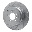 R1 03-05 Land Rover Range Rover Rear Left Drilled & Slotted Silver Brake Rotor