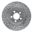 R1 05-23 Chrysler 300 Rear Left Drilled & Slotted Silver Brake Rotor