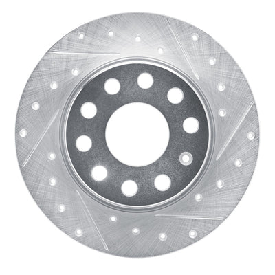 R1 17-25 Audi Q2 (Mexico) Rear Right Drilled & Slotted Silver Brake Rotor