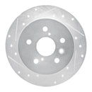 R1 18-24 Toyota Camry Rear Left Drilled & Slotted Silver Brake Rotor