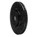 R1 13-20 Ford Special Service Police Sedan Front & Rear Drilled & Slotted Black Brake Rotor Set