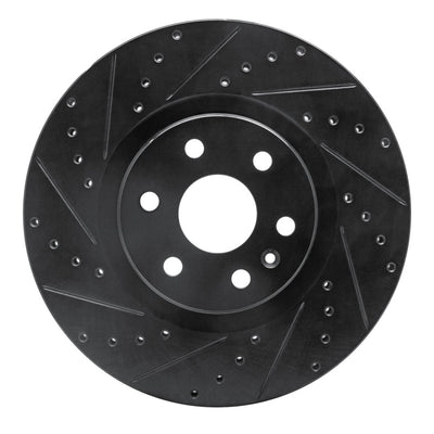 R1 10-16 Cadillac SRX Front Left Drilled & Slotted Black Brake Rotor