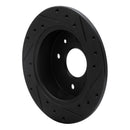 R1 86-88 Mazda RX-7 Rear Left Drilled & Slotted Black Brake Rotor