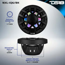 DS18 Marine 6.5in 2-Way 150 Watts RMS 4 ohm Digital LED Lights Bullet Tweeter Covers Included Black