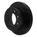 R1 11-25 Chevrolet Silverado 3500 HD Rear Left Drilled & Slotted Black Brake Rotor
