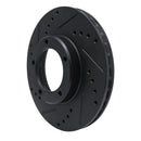 R1 84-95 Toyota Pickup Front Left Drilled & Slotted Black Brake Rotor