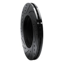 R1 07-10 Chevrolet Cobalt Front Right Drilled & Slotted Black Brake Rotor