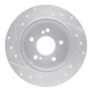 R1 90-95 Mercedes-Benz SL500 Rear Right Drilled & Slotted Silver Brake Rotor