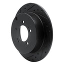R1 07-15 Mitsubishi Outlander Rear Left Drilled & Slotted Black Brake Rotor