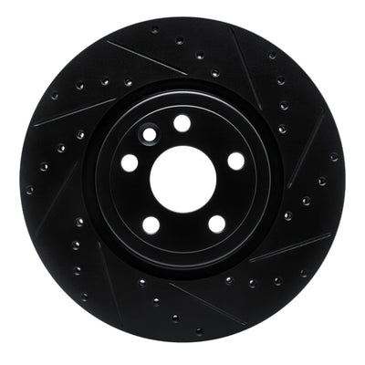 R1 17-19 Jaguar F-Pace Front Right Drilled & Slotted Black Brake Rotor