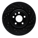R1 17-19 Jaguar F-Pace Front Right Drilled & Slotted Black Brake Rotor