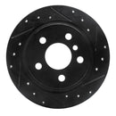 R1 14-25 BMW 220i (Mexico) Rear Right Drilled & Slotted Black Brake Rotor