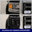 Form Lighting 2014+ GMC Sierra 1500/2500/3500 LED Projector Headlights Amber DRL (Pair)