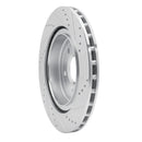 R1 2006-2013 Chevrolet Corvette Rear Left Drilled & Slotted Silver Brake Rotor