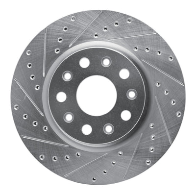 R1 18-25 Jeep Wrangler Front Left Drilled & Slotted Silver Brake Rotor
