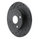R1 83-90 Toyota Tercel Front Left Drilled & Slotted Black Brake Rotor
