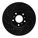 R1 06-16 Buick Lucerne Front Right Drilled & Slotted Black Brake Rotor