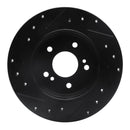 R1 87-15 Chrysler Crossfire Rear Right Drilled & Slotted Black Brake Rotor