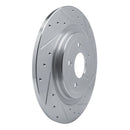 R1 20-25 Ford Mustang Rear Drilled & Slotted Silver Brake Rotor Set