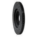 R1 00-06 Audi TT Quattro Front Right Drilled & Slotted Black Brake Rotor