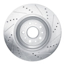 R1 14-16 Maserati Ghibli Rear Drilled & Slotted Silver Brake Rotor Set