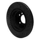 R1 08-13 BMW 128I Rear Left Drilled & Slotted Black Brake Rotor