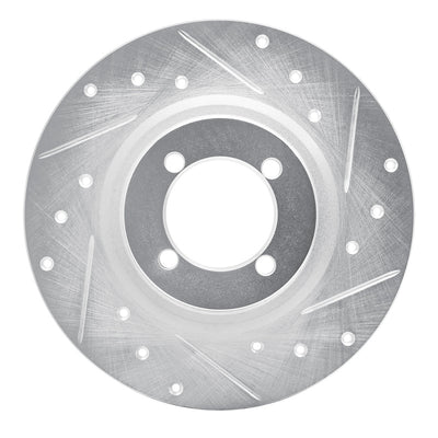 R1 67-76 BMW 1600 Front Right Drilled & Slotted Silver Brake Rotor