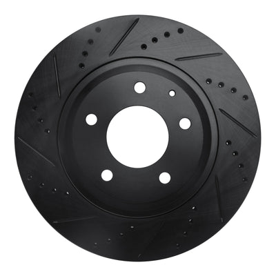 R1 04-11 Mazda RX-8 Rear Left Drilled & Slotted Black Brake Rotor