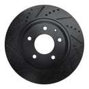 R1 04-11 Mazda RX-8 Rear Left Drilled & Slotted Black Brake Rotor