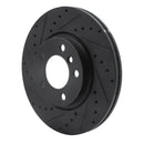R1 11-16 Mini Cooper Paceman Front Left Drilled & Slotted Black Brake Rotor