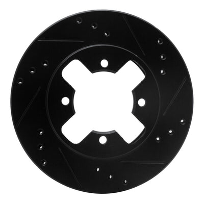 R1 84-86 Nissan 300ZX Front Right Drilled & Slotted Black Brake Rotor