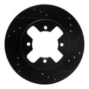 R1 84-86 Nissan 300ZX Front Right Drilled & Slotted Black Brake Rotor