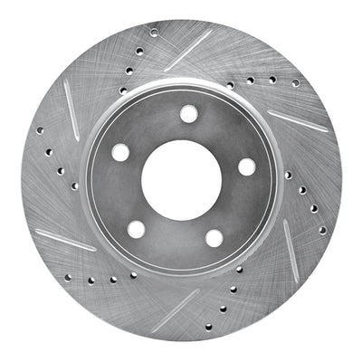 R1 11-25 Chevrolet City Express Front Left Drilled & Slotted Silver Brake Rotor