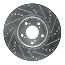 R1 14-20 Acura RLX Front Left Drilled & Slotted Silver Brake Rotor