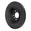 R1 10-19 BMW 535I GT Rear Left Drilled & Slotted Black Brake Rotor