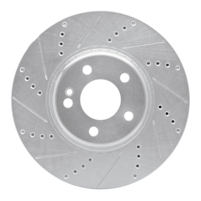R1 16-23 Mercedes-Benz GLC350e Rear Left Drilled & Slotted Silver Brake Rotor