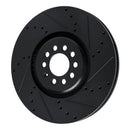 R1 04-06 Audi TT Quattro Right Front Drilled & Slotted Black Brake Rotor