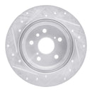 R1 92-03 Lexus RX300 Rear Right Drilled & Slotted Silver Brake Rotor