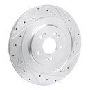 R1 21-26 Genesis G80 Rear Right Drilled & Slotted Silver Brake Rotor