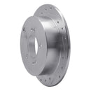 R1 01-16 Hyundai Santa Fe Rear Left Drilled & Slotted Silver Brake Rotor