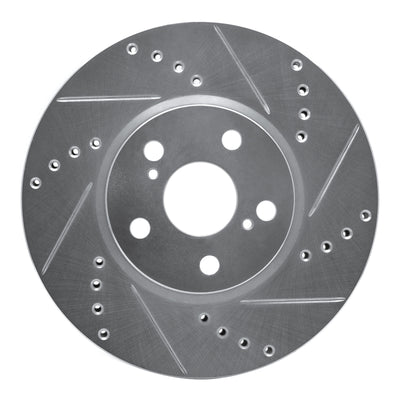 R1 08-19 Pontiac Vibe Front Right Drilled & Slotted Silver Brake Rotor