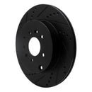 R1 07-15 Mazda CX-9 Rear Left Drilled & Slotted Black Brake Rotor