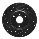 R1 05-16 Smart Fortwo Front Right Drilled & Slotted Black Brake Rotor
