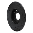 R1 16-18 Mazda CX-3 Rear Left Drilled & Slotted Black Brake Rotor