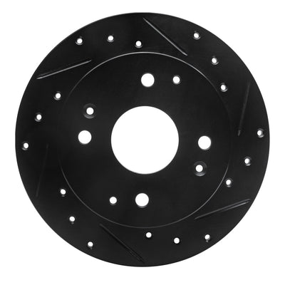 R1 98-02 Acura CL Rear Right Drilled & Slotted Black Brake Rotor
