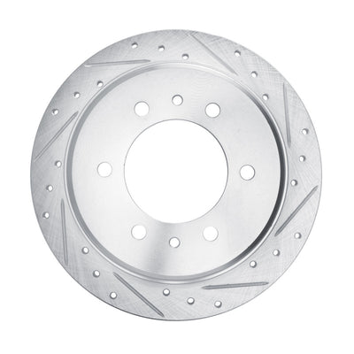 R1 06-10 Hummer H3 Rear Right Drilled & Slotted Silver Brake Rotor